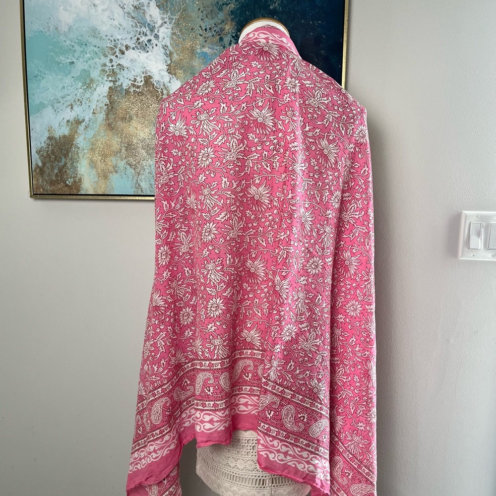 Large Cotton Paisley Scarf - Picture 7 of 9